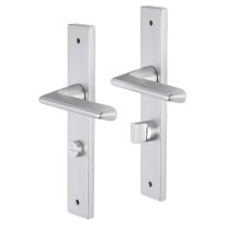 Impresso Bristol deurkruk op schild met schroeven rechthoekig 226x41x10mm WC63/8 Aluminium
