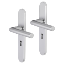 Impresso Burton deurkruk op schild afgerond 225x41x10mm BB56 Aluminium