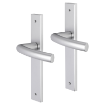 Impresso Burton deurkruk op schild met schroeven rechthoekig 226x41x10mm blind Aluminium