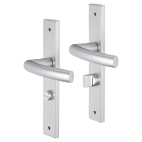 Impresso Burton deurkruk op schild met schroeven rechthoekig 226x41x10mm WC63/8 Aluminium
