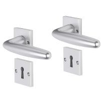 Impresso Cambridge deurkruk op rozet met schroeven 53x53x9mm Aluminium met sleutelrozet