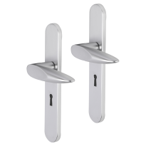 Impresso Cambridge deurkruk op schild afgerond 225x41x10mm BB56 Aluminium