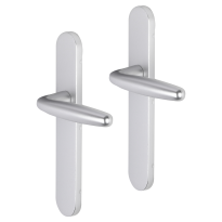 Impresso Cambridge deurkruk op schild afgerond 225x41x10mm blind Aluminium