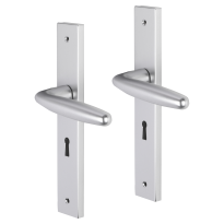 Impresso Cambridge deurkruk op schild met schroeven rechthoekig 226x41x10mm BB56 Aluminium