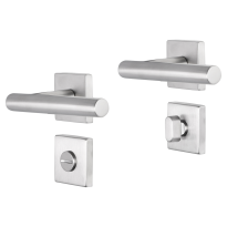 Impresso Chelsea deurkruk op rozet 53x53x9mm RVS geborsteld met toiletgarnituur