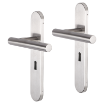 Impresso Chelsea deurkruk op schild afgerond 225x41x10mm BB56 RVS geborsteld
