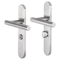 Impresso Chelsea deurkruk op schild afgerond 225x41x10mm WC63/8 RVS geborsteld
