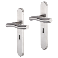 Impresso Chester deurkruk op schild afgerond 225x41x10mm BB56 RVS geborsteld