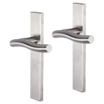 Impresso Chester deurkruk op schild rechthoekig 226x41x10mm blind RVS geborsteld