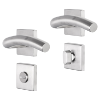 Impresso Conway deurkruk op rozet 53x53x9mm RVS geborsteld met toiletgarnituur