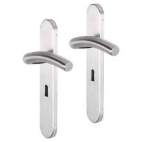Impresso Conway deurkruk op schild afgerond 225x41x10mm BB56 RVS geborsteld