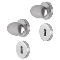 Impresso Derby deurkruk op rozet 53x9mm RVS geborsteld met sleutelrozet