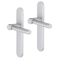 Impresso Dover deurkruk op schild afgerond 225x41x10mm blind Aluminium