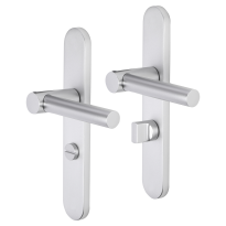 Impresso Dover deurkruk op schild afgerond 225x41x10mm WC63/8 Aluminium
