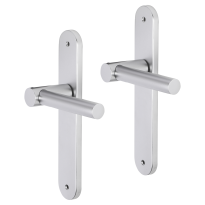 Impresso Dover deurkruk op schild met schroeven afgerond 225x41x10mm blind Aluminium