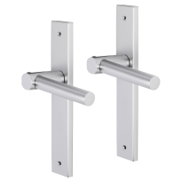 Impresso Dover deurkruk op schild met schroeven rechthoekig 226x41x10mm blind Aluminium