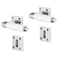 Impresso Durban deurkruk op rozet met schroeven 53x53x9mm Chroom met sleutelrozet
