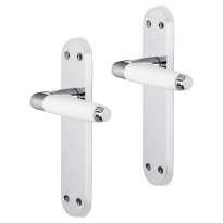 Impresso Durban deurkruk op schild met schroeven afgerond 225x41x10mm blind Chroom