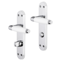 Impresso Durban deurkruk op schild met schroeven afgerond 225x41x10mm WC63/8 Chroom