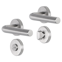 Impresso Dursley deurkruk op rozet 53x9mm RVS geborsteld met toiletgarnituur