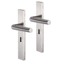 Impresso Dursley deurkruk op schild rechthoekig 226x41x10mm BB56 RVS geborsteld