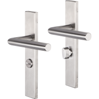 Impresso Harrow deurkruk op schild rechthoekig 226x41x10mm WC63/8 RVS geborsteld