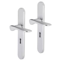 Impresso Leeds deurkruk op schild afgerond 225x41x10mm BB56 Aluminium