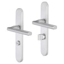 Impresso Leeds deurkruk op schild afgerond 225x41x10mm WC63/8 Aluminium