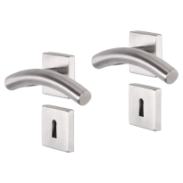 Impresso Liverpool deurkruk op rozet 53x53x9mm RVS geborsteld met sleutelrozet