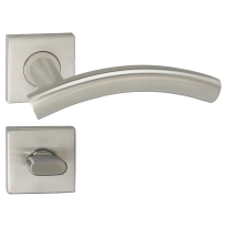 Impresso Liverpool deurkruk op rozet 53x53x9mm RVS geborsteld met toiletgarnituur