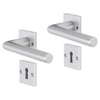 Impresso London deurkruk op rozet met schroeven 53x53x9mm Aluminium met sleutelrozet