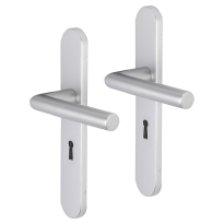 Impresso London deurkruk op schild afgerond 225x41x10mm BB56 Aluminium