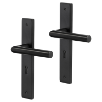 Impresso London deurkruk op schild met schroeven rechthoekig 226x41x10mm BB56 Zwart