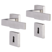 Impresso Luton deurkruk op rozet 53x53x9mm RVS geborsteld met sleutelrozet