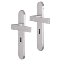 Impresso Luton deurkruk op schild afgerond 225x41x10mm BB56 RVS geborsteld