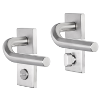 Impresso Newport deurkruk op rozet 53x53x9mm RVS geborsteld met toiletgarnituur