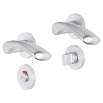 Impresso Oxford deurkruk op rozet 53x9mm Aluminium met toiletgarnituur