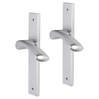 Impresso Oxford deurkruk op schild met schroeven rechthoekig 226x41x10mm blind Aluminium