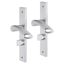 Impresso Oxford deurkruk op schild met schroeven rechthoekig 226x41x10mm WC63/8 Aluminium