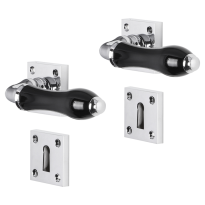 Impresso Petworth deurkruk op rozet met schroeven 53x53x9mm Chroom met sleutelrozet