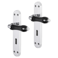 Impresso Petworth deurkruk op schild met schroeven afgerond 225x41x10mm BB56 Chroom