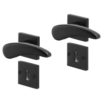 Impresso Phily deurkruk op rozet met schroeven 53x53x9mm Zwart met sleutelrozet