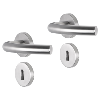 Impresso Preston deurkruk op rozet 53x9mm RVS geborsteld met sleutelrozet