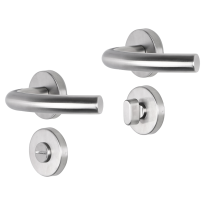 Impresso Preston deurkruk op rozet 53x9mm RVS geborsteld met toiletgarnituur