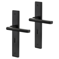 Impresso Redhill deurkruk op schild met schroeven rechthoekig 226x41x10mm BB56 Zwart