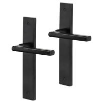 Impresso Redhill deurkruk op schild met schroeven rechthoekig 226x41x10mm blind Zwart
