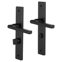 Impresso Redhill deurkruk op schild met schroeven rechthoekig 226x41x10mm WC63/8 Zwart