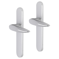 Impresso Sutton deurkruk op schild afgerond 225x41x10mm blind Aluminium