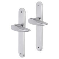 Impresso Sutton deurkruk op schild met schroeven afgerond 225x41x10mm blind Aluminium
