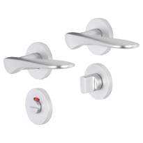 Impresso Watford deurkruk op rozet 53x9mm Aluminium met toiletgarnituur